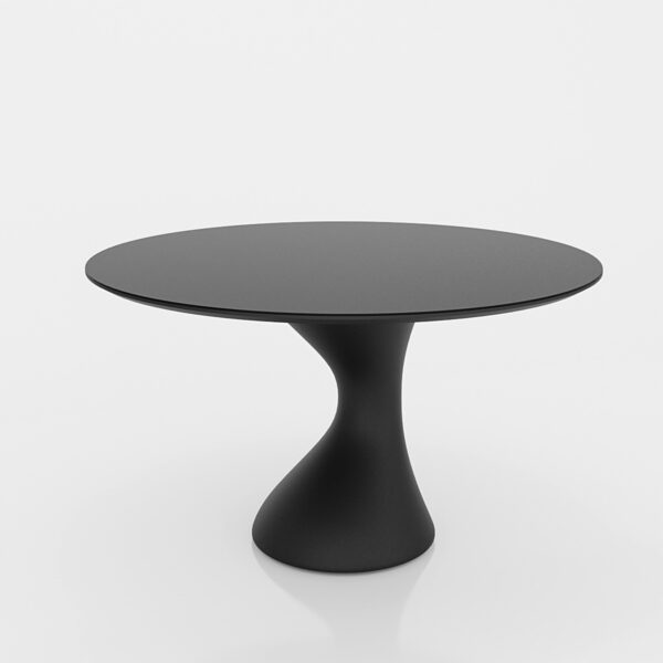 Mesa de Jantar Redonda Azin, mesa redonda 4 lugares, mesa redonda 6 lugares, mesa redonda com tampo em lâmina de madeira, mesa com base em pintura, mesa para sala de jantar